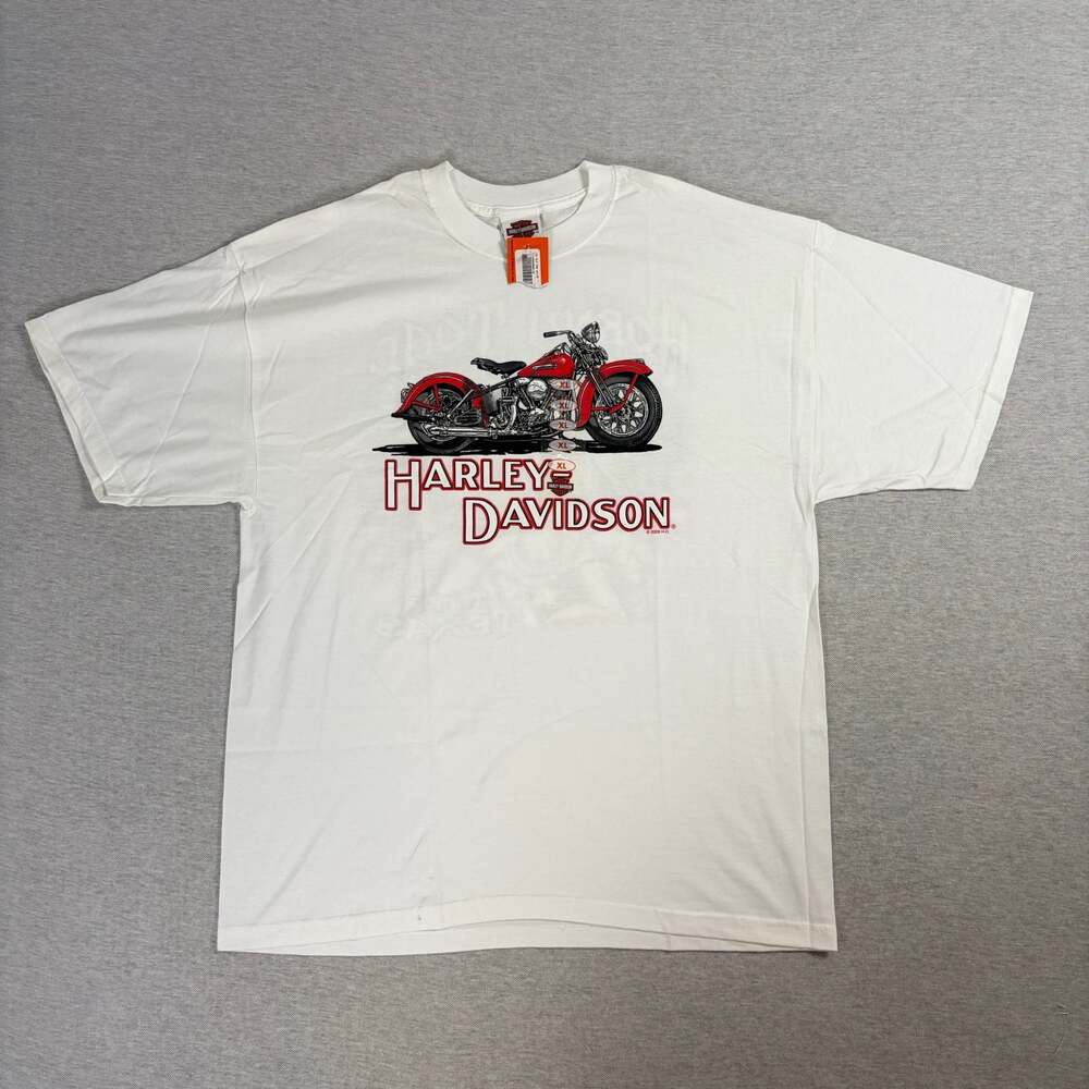 Vintage 2009 Harley-Davidson Graphic T-Shirt White Size XL Hanes Beefy-T